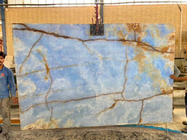 سنگ نما ساختمان اونیکس آبی رنگ شده (Blue Onyx Painted) - تصویر 2