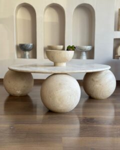 میز وسط سنگی با گوی - تصویر 3