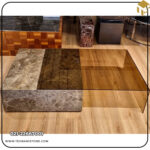 میز جلو مبلی با شیشه خم