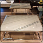 میز جلو مبلی استیل و سنگ