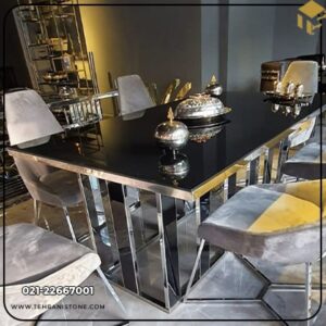 میز ناهار خوری پایه استیل آلیاژ 304