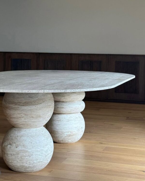 آنا میز ناهار خوری تراورتن 6 نفره - تصویر 2