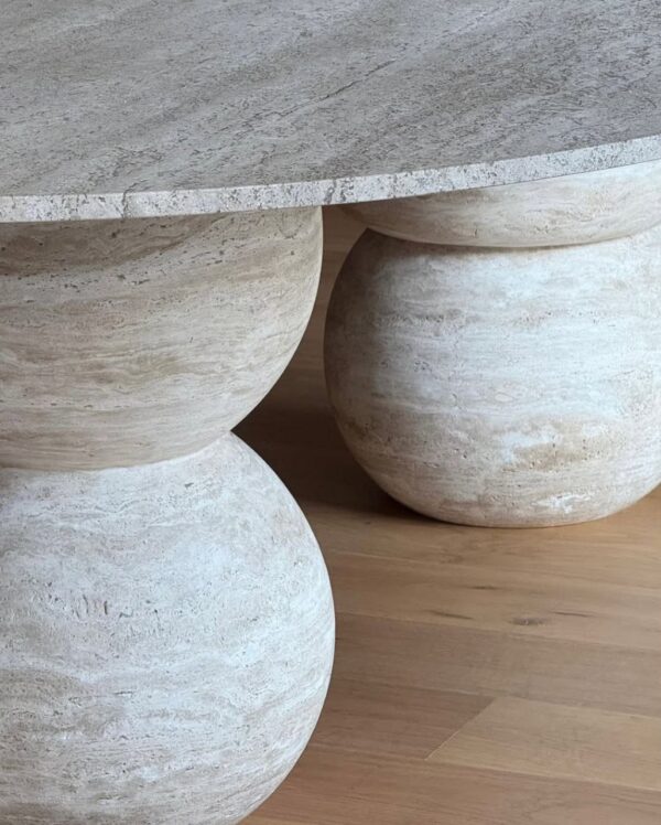 آنا میز ناهار خوری تراورتن 6 نفره - تصویر 4