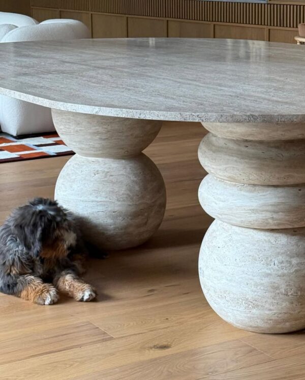 آنا میز ناهار خوری تراورتن 6 نفره - تصویر 5